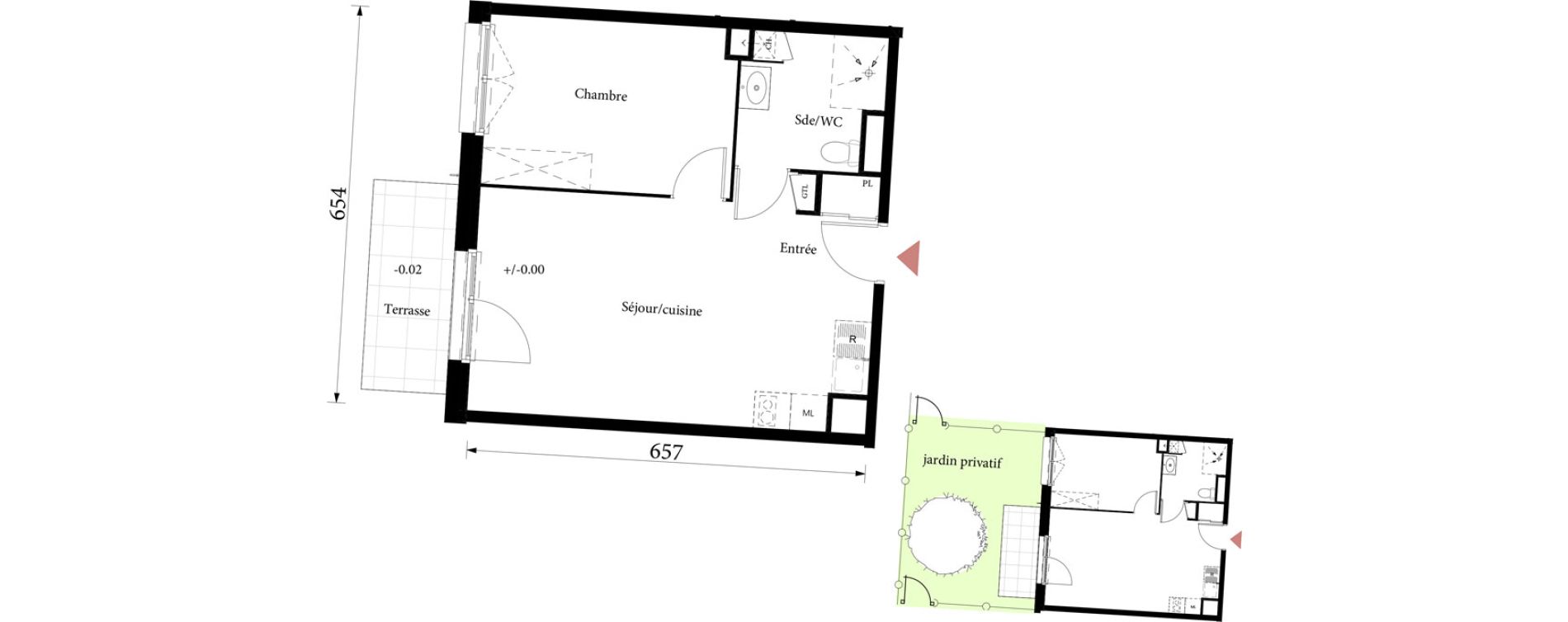 Appartement T2 de 41,21 m2 &agrave; Saint-&Eacute;tienne-Du-Rouvray Joliot - curie