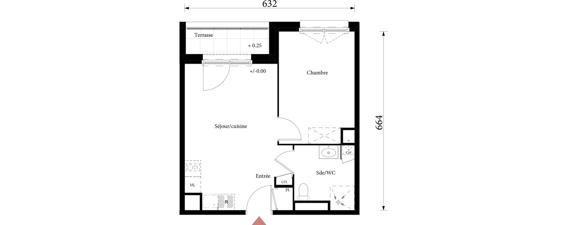 Appartement T2 de 35,89 m2 &agrave; Saint-&Eacute;tienne-Du-Rouvray Joliot - curie