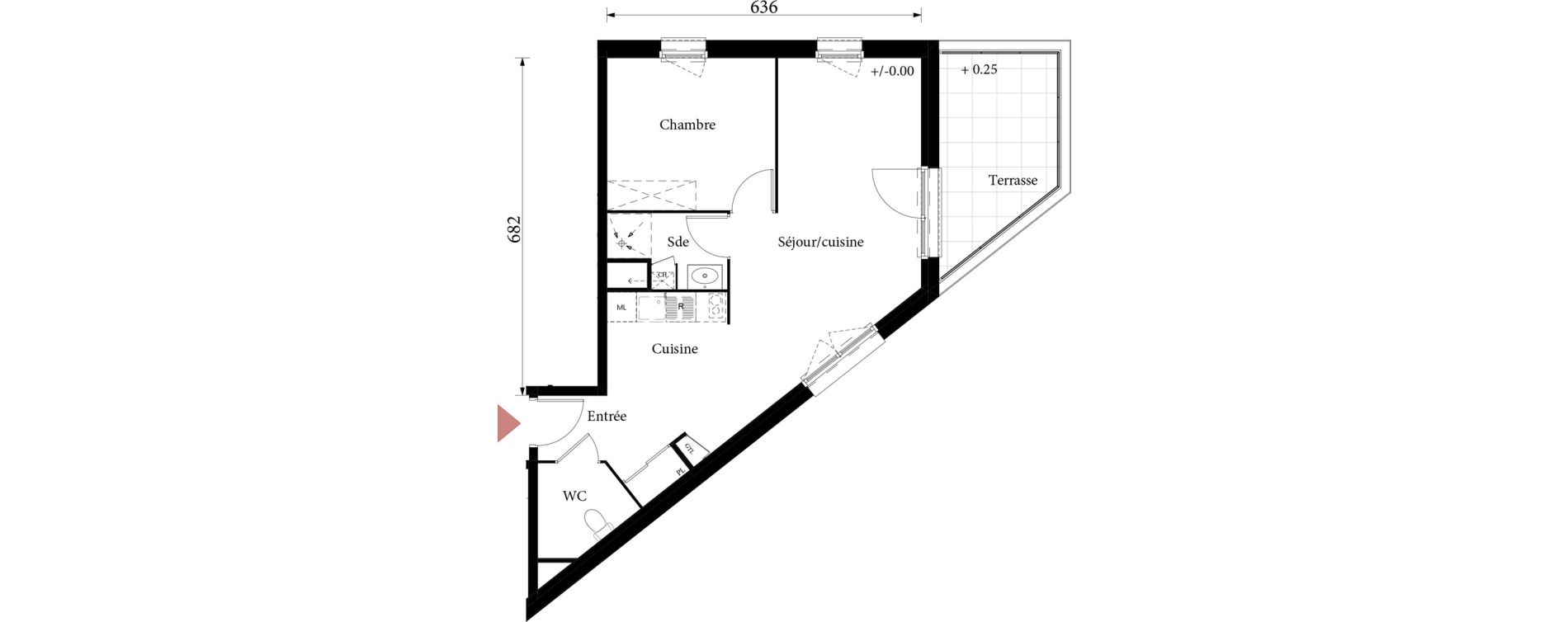 Appartement T2 de 48,43 m2 &agrave; Saint-&Eacute;tienne-Du-Rouvray Joliot - curie