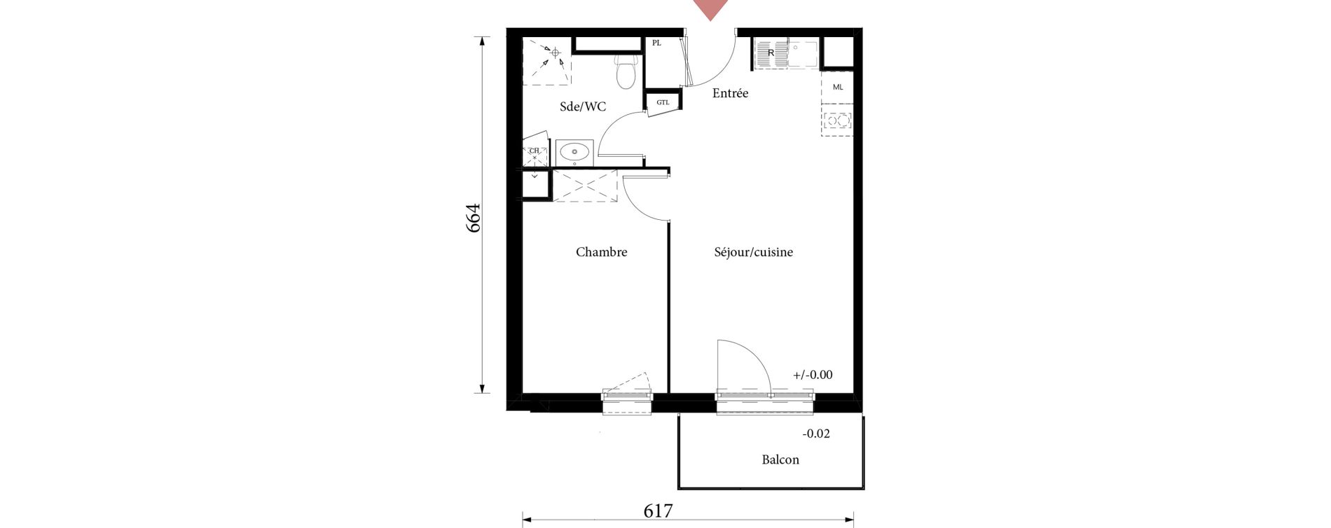Appartement T2 de 39,03 m2 &agrave; Saint-&Eacute;tienne-Du-Rouvray Joliot - curie