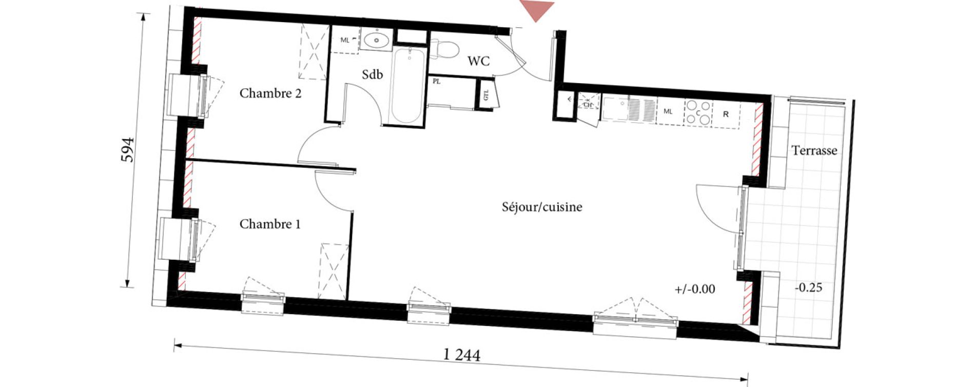 Appartement T3 de 64,30 m2 &agrave; Saint-&Eacute;tienne-Du-Rouvray Joliot - curie