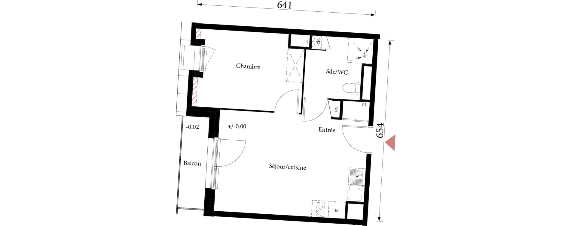 Appartement T2 de 35,31 m2 &agrave; Saint-&Eacute;tienne-Du-Rouvray Joliot - curie