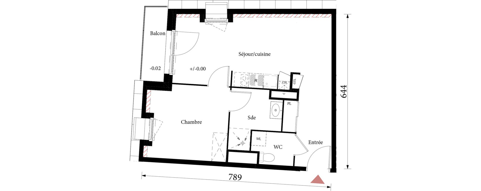 Appartement T2 de 40,36 m2 &agrave; Saint-&Eacute;tienne-Du-Rouvray Joliot - curie