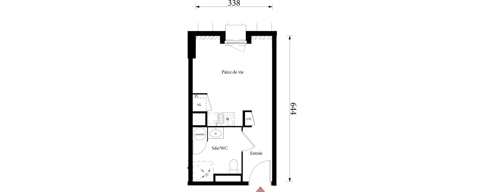 Appartement T1 de 20,37 m2 &agrave; Saint-&Eacute;tienne-Du-Rouvray Joliot - curie