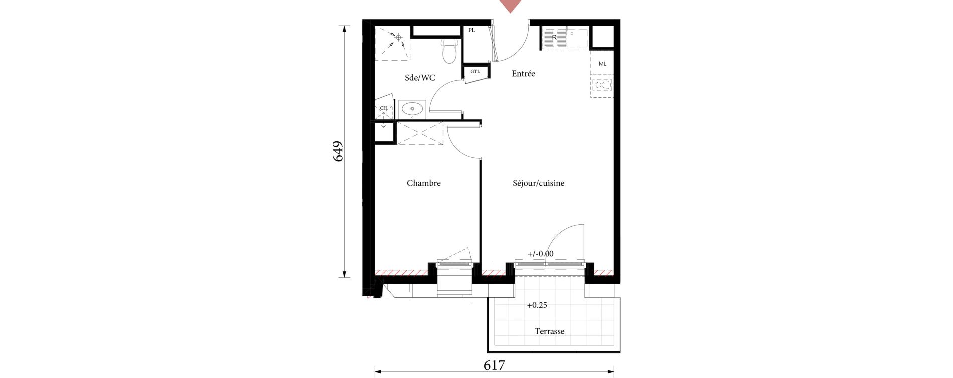 Appartement T2 de 36,26 m2 &agrave; Saint-&Eacute;tienne-Du-Rouvray Joliot - curie
