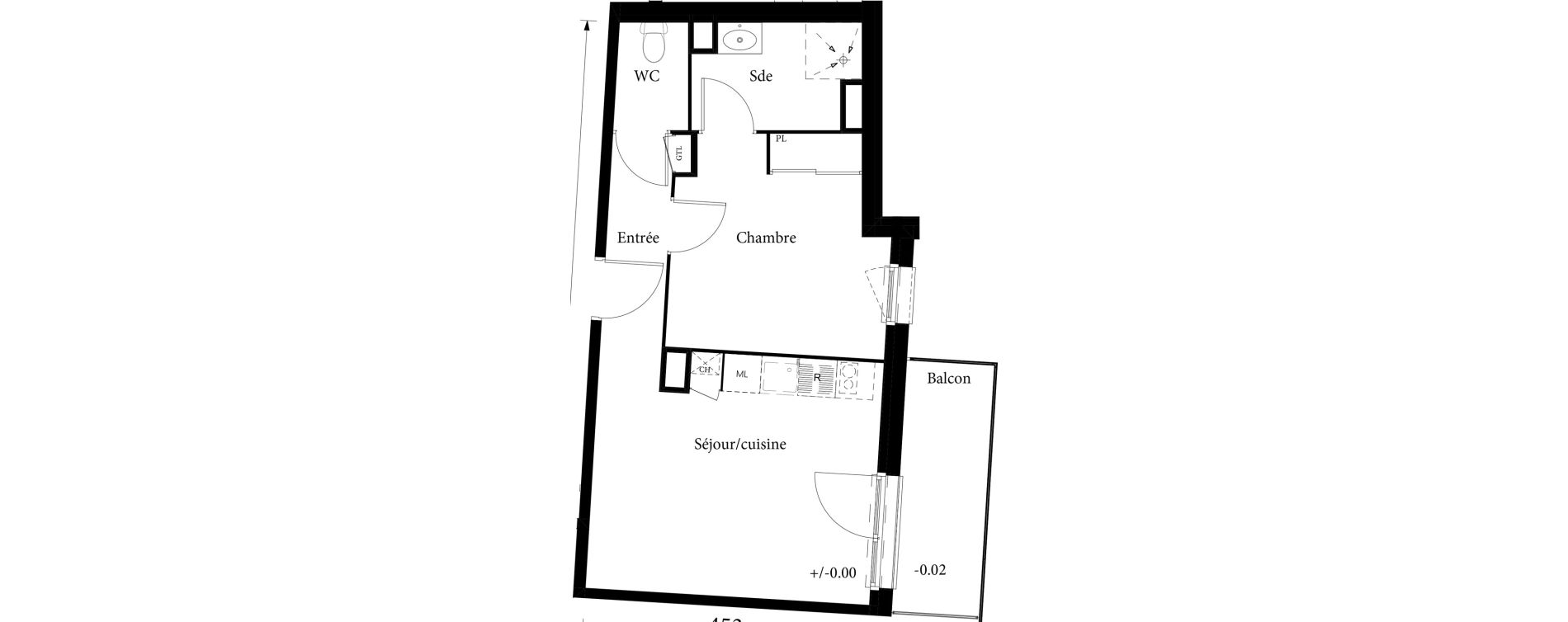 Appartement T2 de 37,78 m2 &agrave; Saint-&Eacute;tienne-Du-Rouvray Joliot - curie