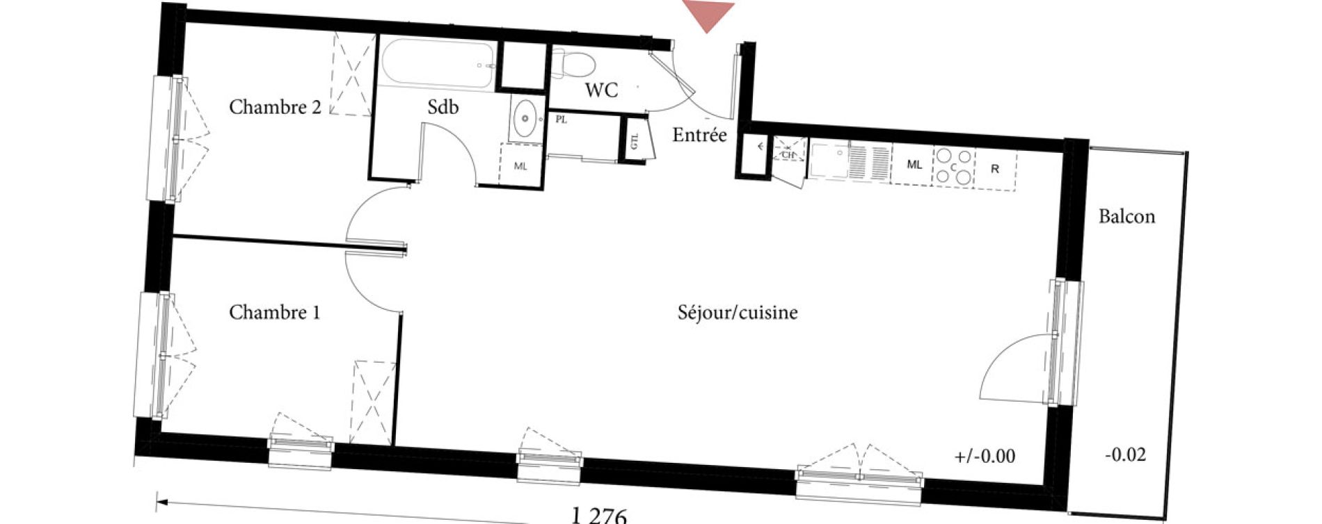 Appartement T3 de 68,56 m2 &agrave; Saint-&Eacute;tienne-Du-Rouvray Joliot - curie