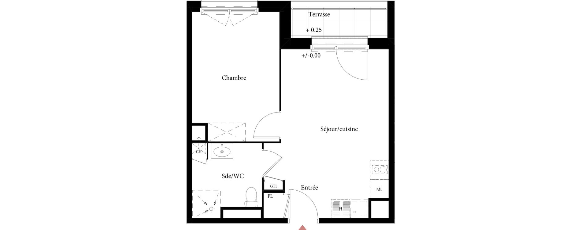 Appartement T2 de 35,89 m2 &agrave; Saint-&Eacute;tienne-Du-Rouvray Joliot - curie