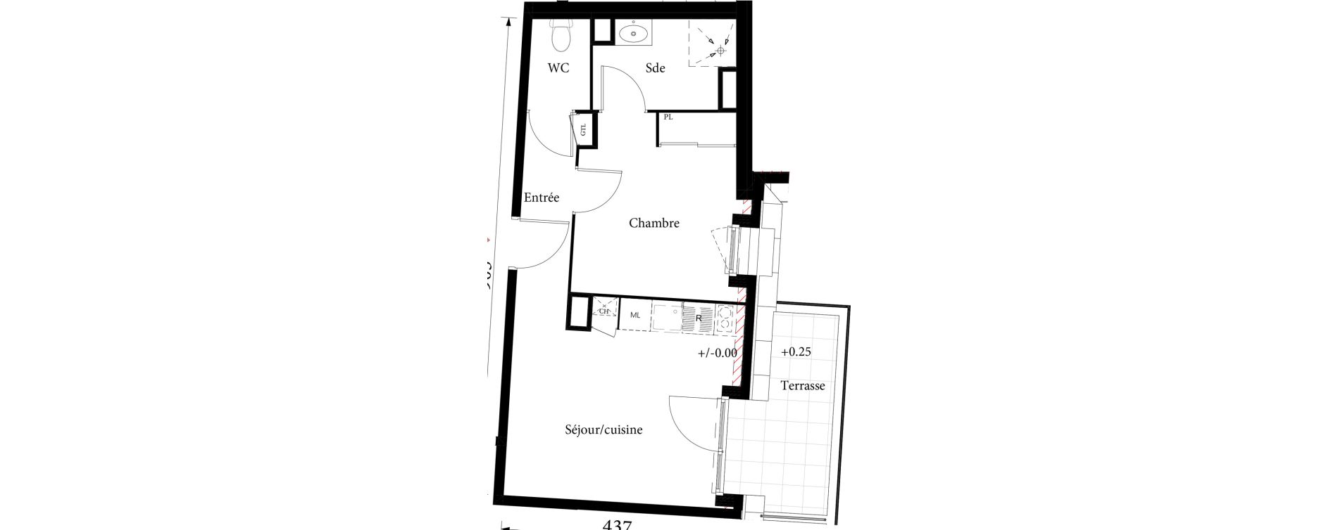 Appartement T2 de 35,23 m2 &agrave; Saint-&Eacute;tienne-Du-Rouvray Joliot - curie