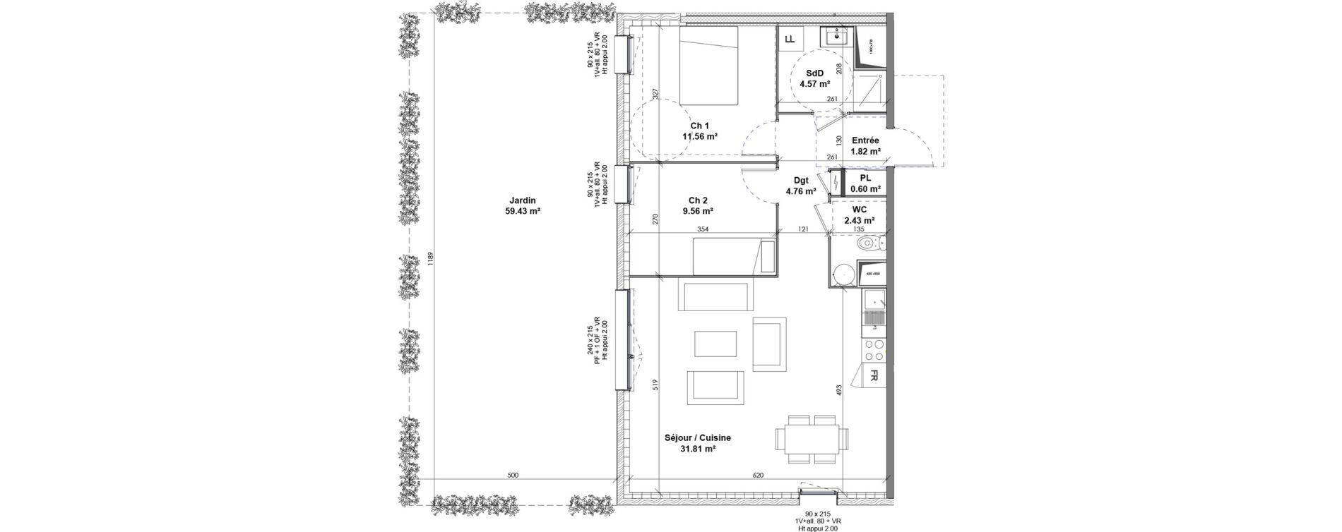 Appartement T3 de 67,11 m2 &agrave; Saint-Pierre-L&egrave;s-Elbeuf Centre