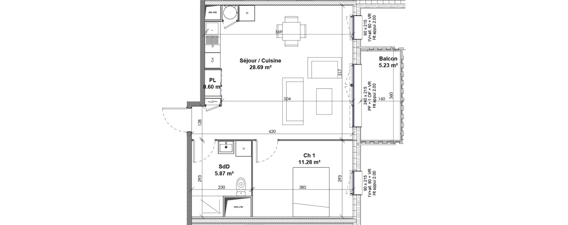 Appartement T2 de 46,44 m2 &agrave; Saint-Pierre-L&egrave;s-Elbeuf Centre