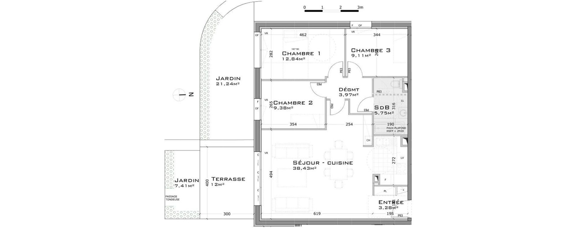 Appartement T4 de 82,76 m2 &agrave; Sainte-Adresse Centre