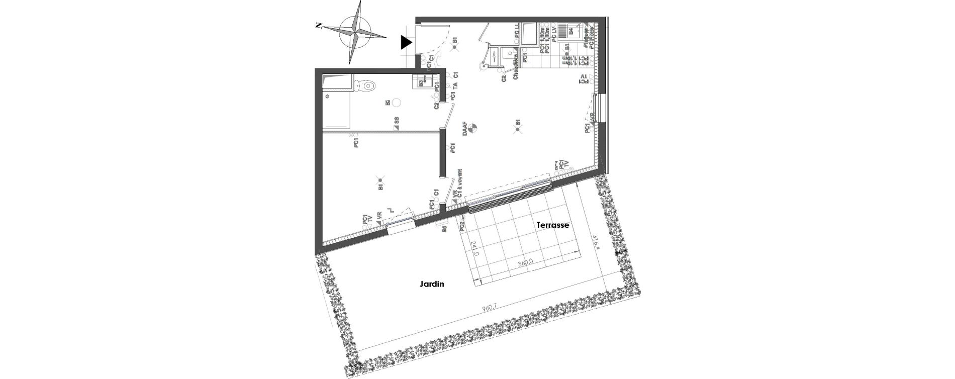 Appartement T2 de 44,67 m2 &agrave; Sainte-Adresse Centre