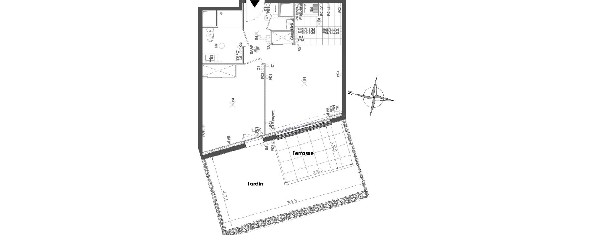 Appartement T2 de 43,44 m2 &agrave; Sainte-Adresse Centre