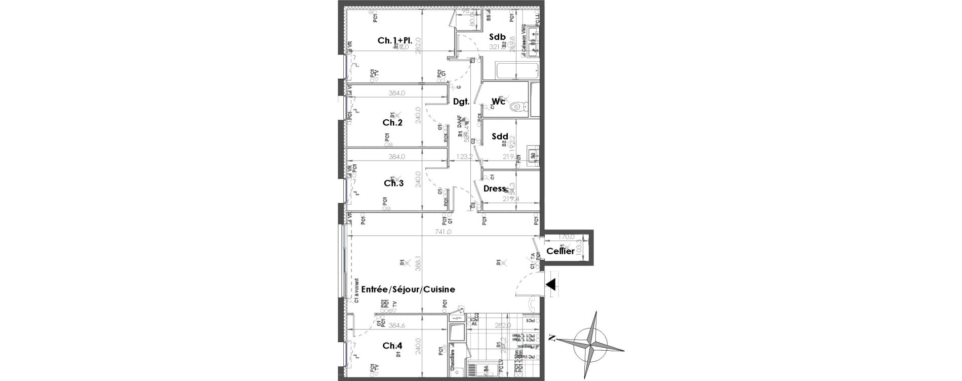 Appartement T5 de 102,29 m2 à Sainte-Adresse Centre