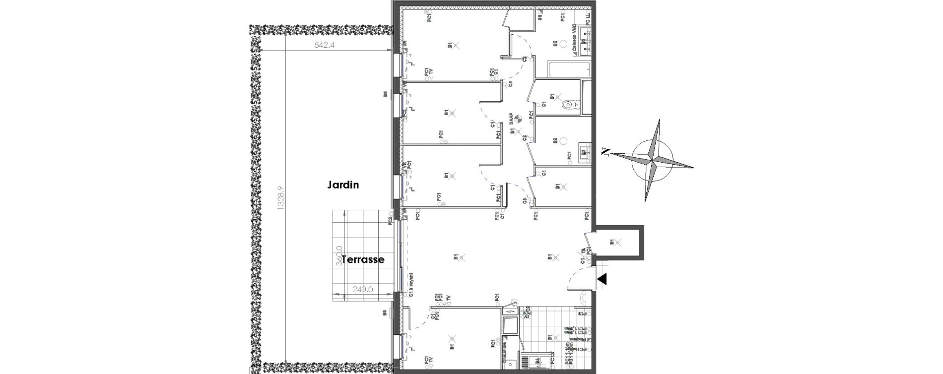 Appartement T5 de 102,29 m2 à Sainte-Adresse Centre