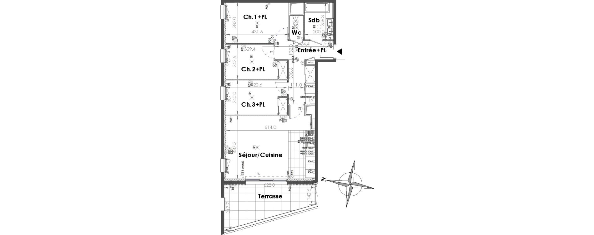 Appartement T4 de 75,88 m2 &agrave; Sainte-Adresse Centre