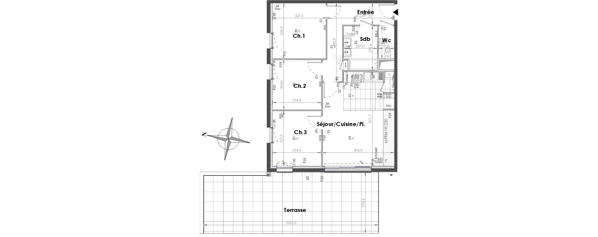 Appartement T4 de 70,43 m2 &agrave; Sainte-Adresse Centre