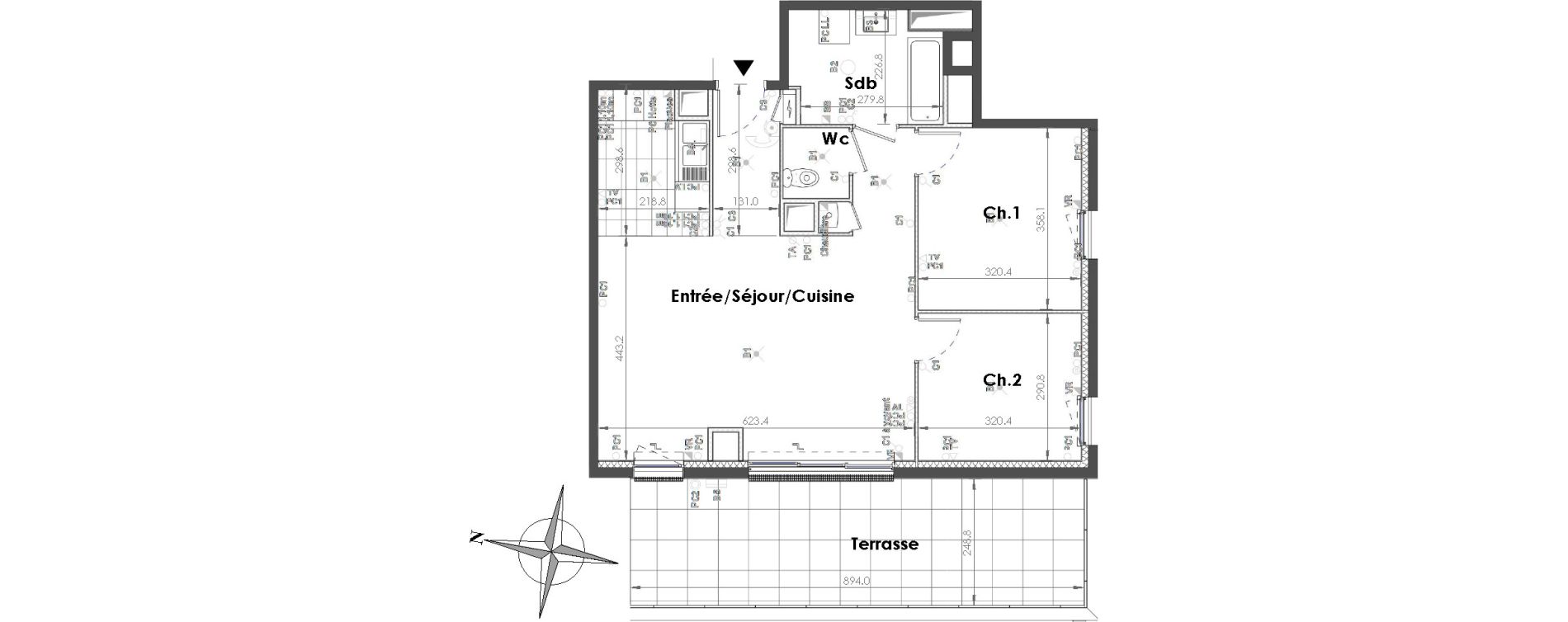 Appartement T3 de 68,86 m2 &agrave; Sainte-Adresse Centre