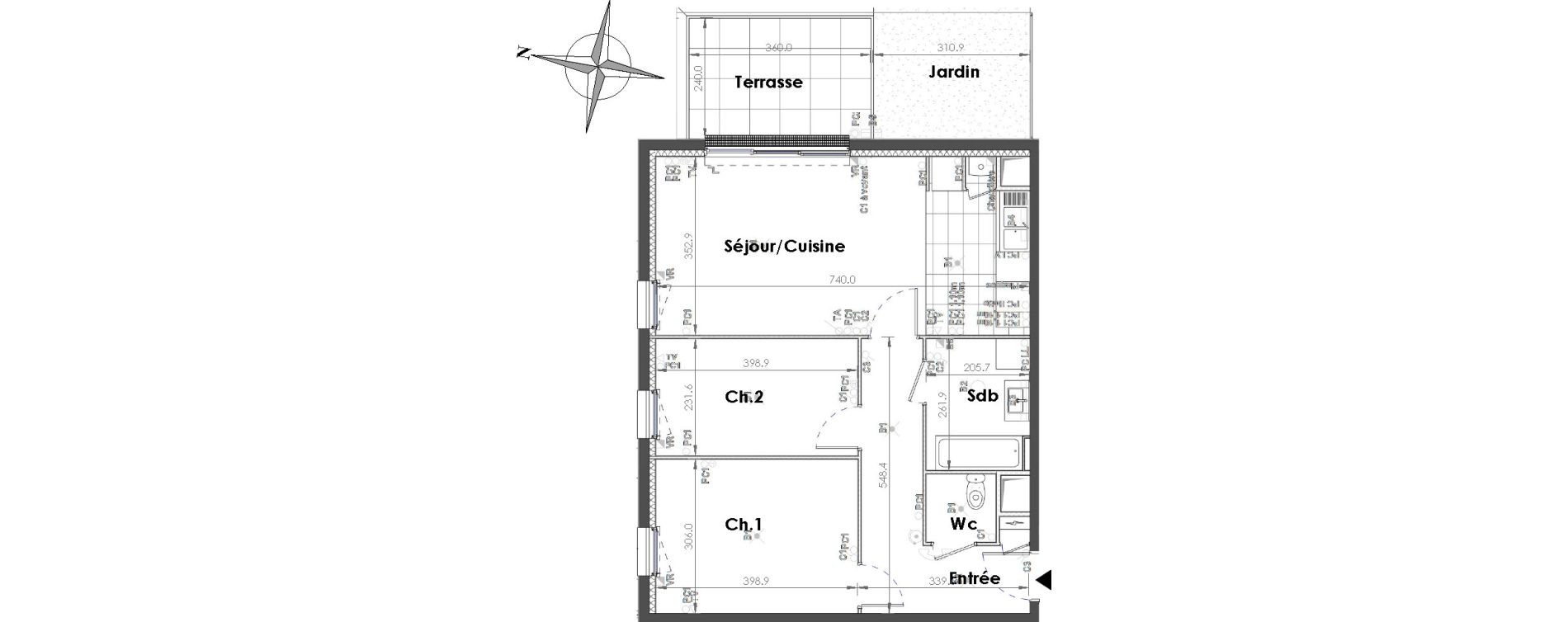 Appartement T3 de 64,65 m2 &agrave; Sainte-Adresse Centre