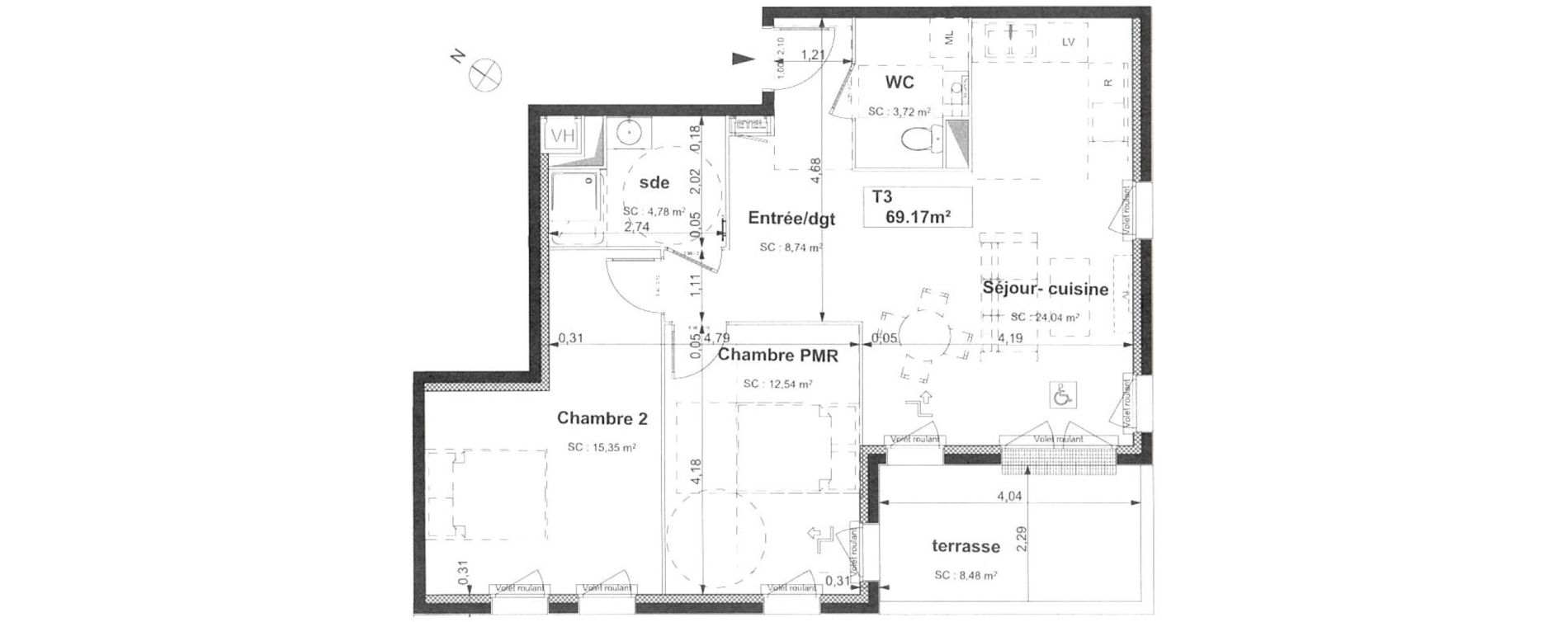 Appartement T3 de 69,17 m2 &agrave; Sotteville-L&egrave;s-Rouen Centre