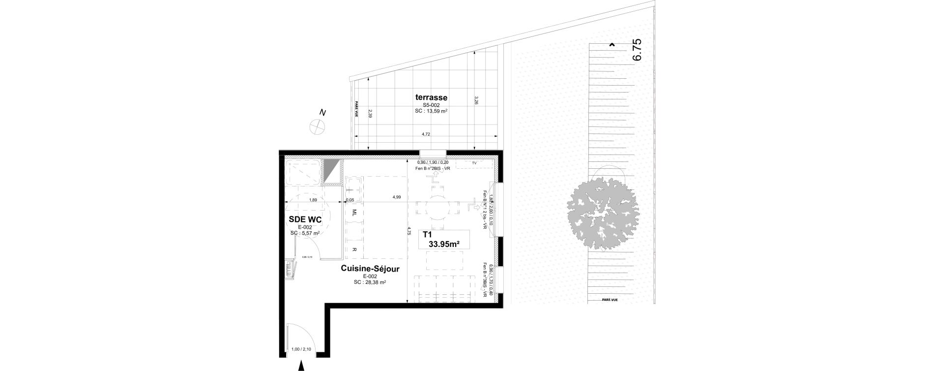 Appartement T1 de 33,95 m2 &agrave; Sotteville-L&egrave;s-Rouen Centre