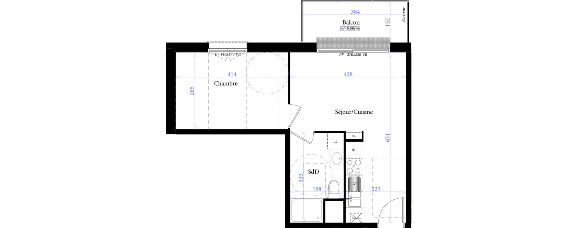 Appartement T2 de 37,48 m2 &agrave; Sotteville-L&egrave;s-Rouen Victor hugo