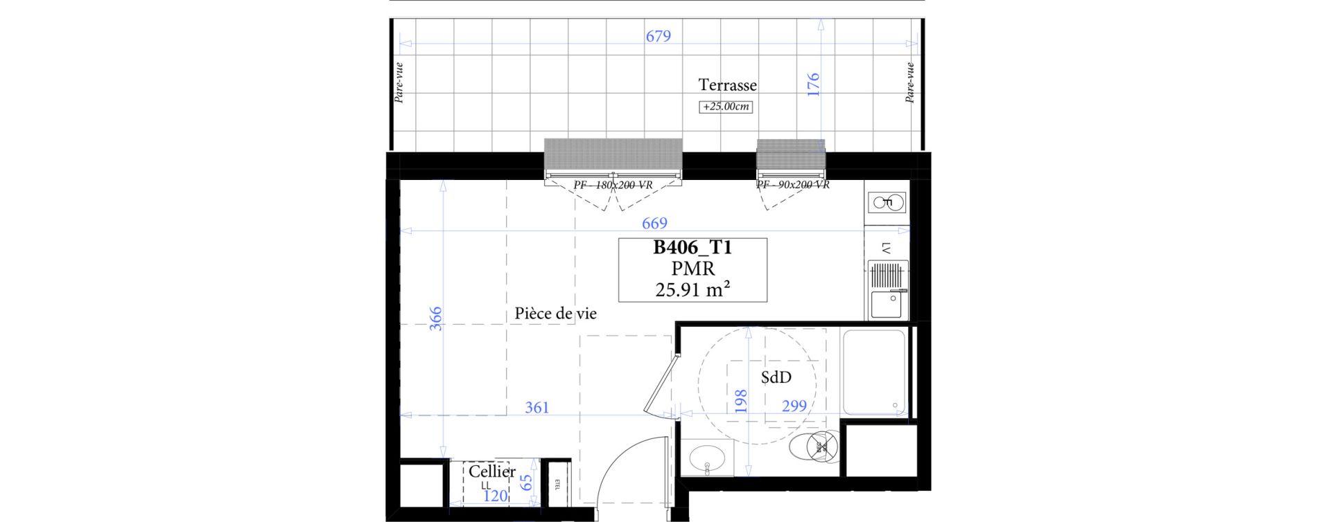 Appartement T1 de 25,91 m2 &agrave; Sotteville-L&egrave;s-Rouen Victor hugo