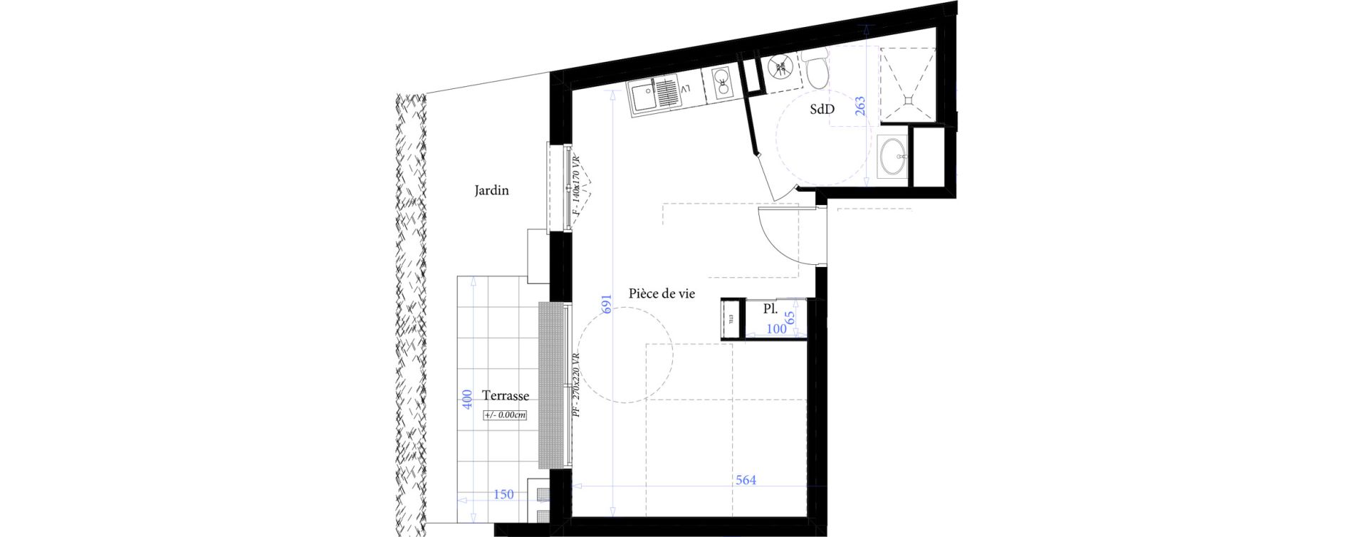 Appartement T1 de 31,65 m2 &agrave; Sotteville-L&egrave;s-Rouen Victor hugo