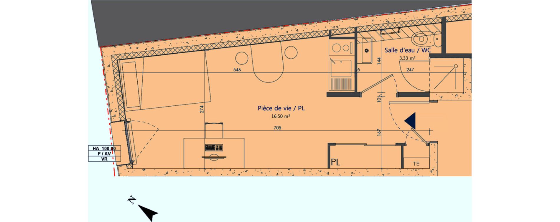 Appartement T1 de 19,83 m2 &agrave; Sotteville-L&egrave;s-Rouen Centre