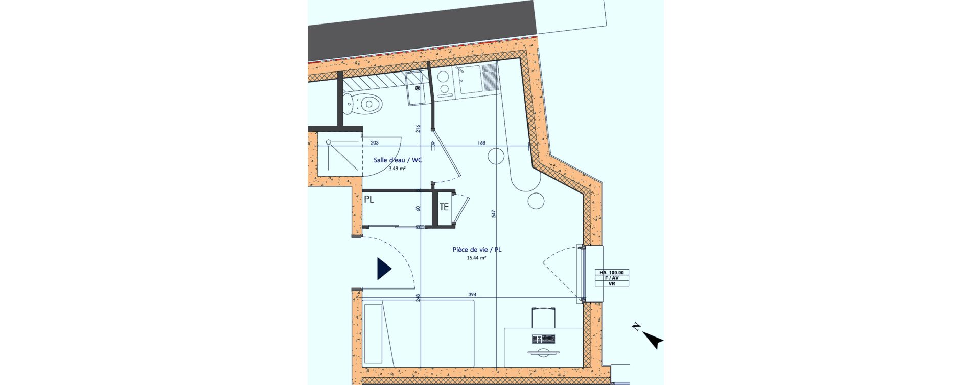 Appartement T1 de 18,93 m2 &agrave; Sotteville-L&egrave;s-Rouen Centre