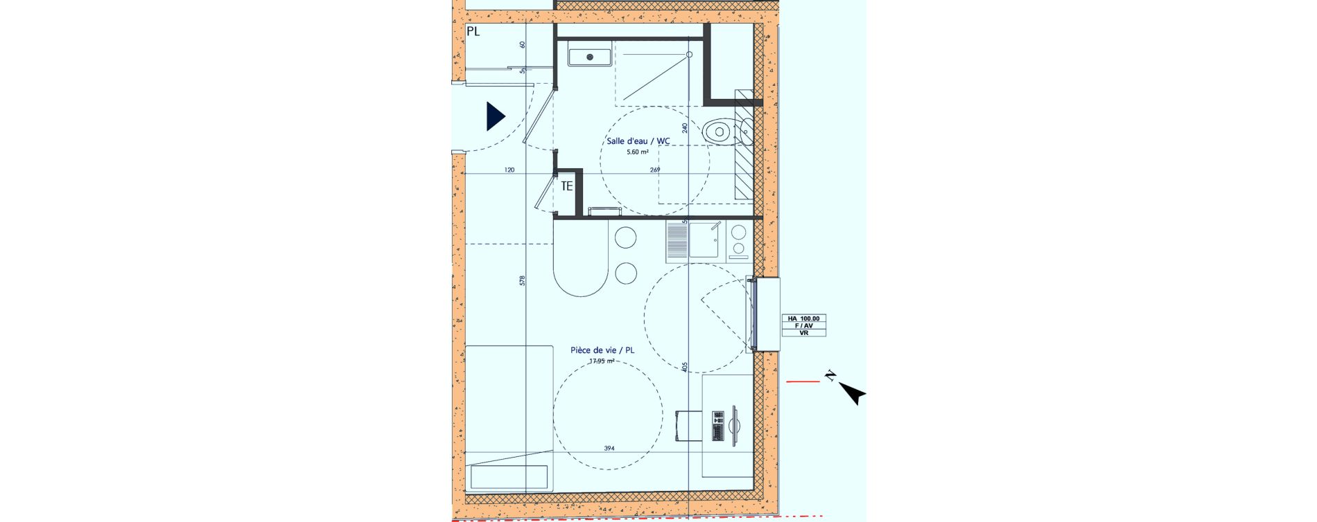Appartement T1 de 23,55 m2 &agrave; Sotteville-L&egrave;s-Rouen Centre