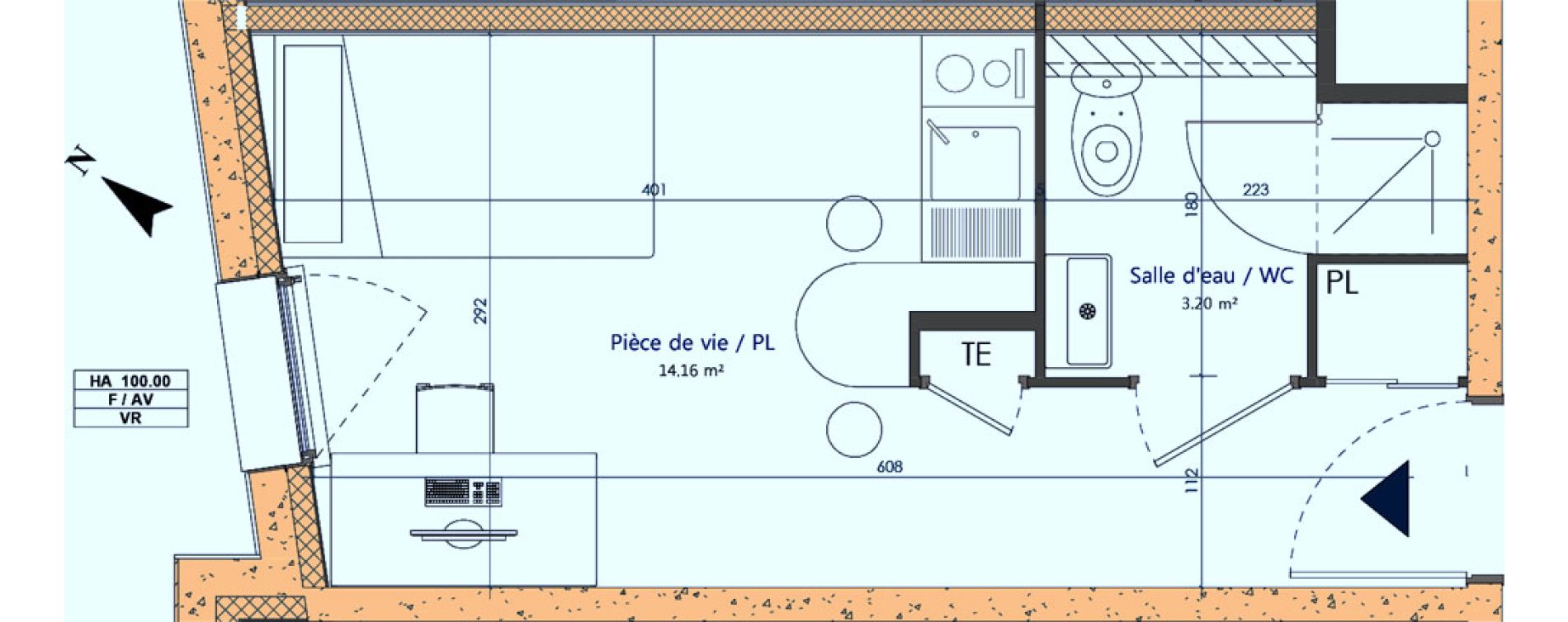 Appartement T1 de 17,36 m2 &agrave; Sotteville-L&egrave;s-Rouen Centre
