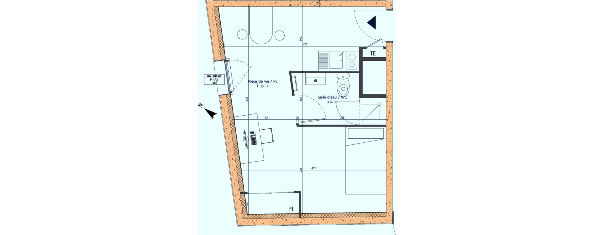 Appartement T1 de 26,07 m2 &agrave; Sotteville-L&egrave;s-Rouen Centre