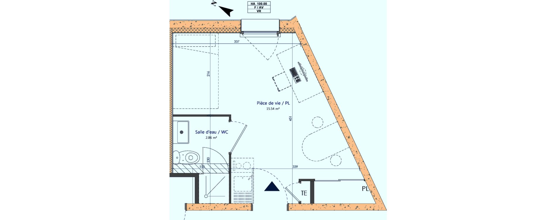 Appartement T1 de 18,40 m2 &agrave; Sotteville-L&egrave;s-Rouen Centre