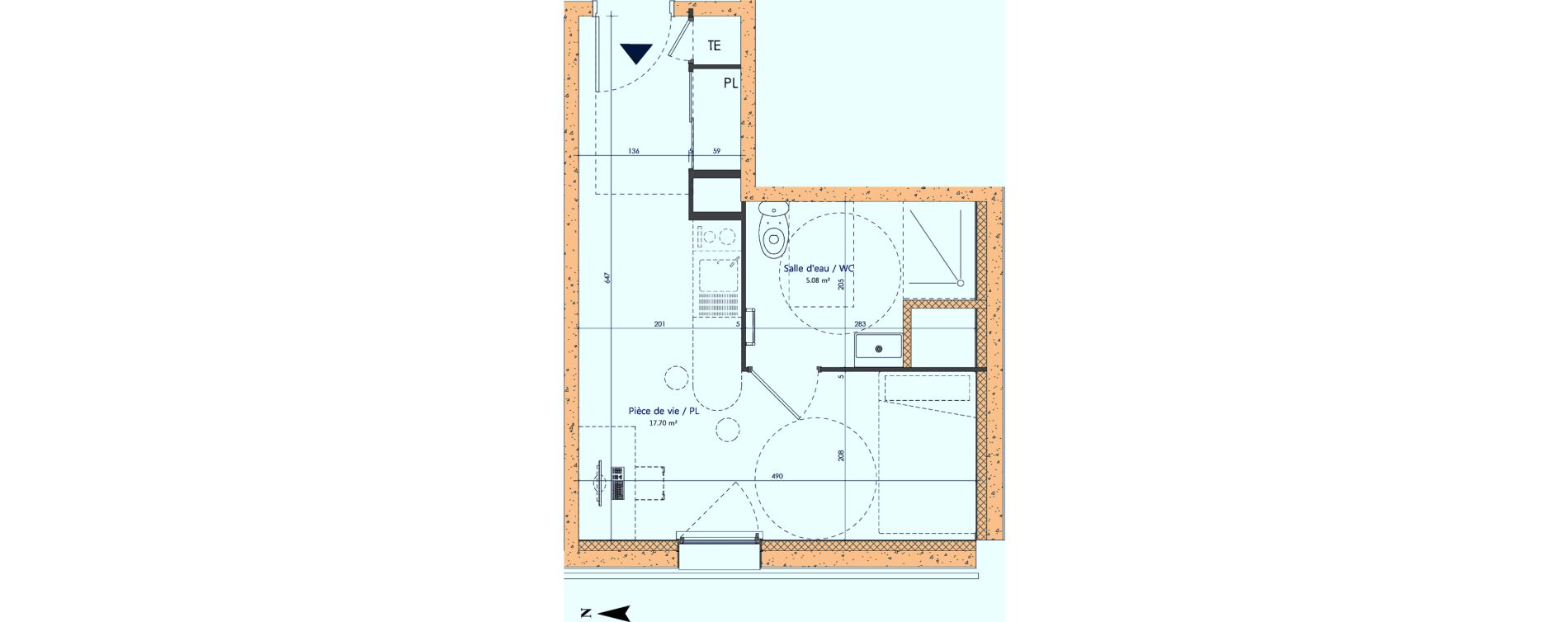 Appartement T1 de 22,78 m2 &agrave; Sotteville-L&egrave;s-Rouen Centre
