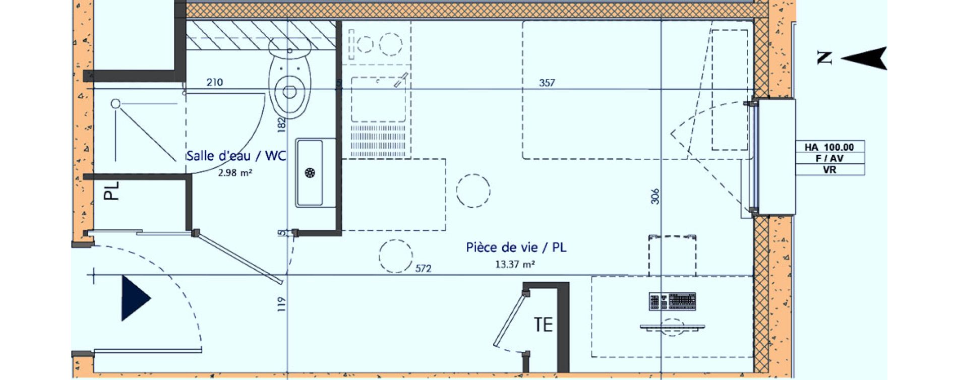 Appartement T1 de 16,35 m2 &agrave; Sotteville-L&egrave;s-Rouen Centre