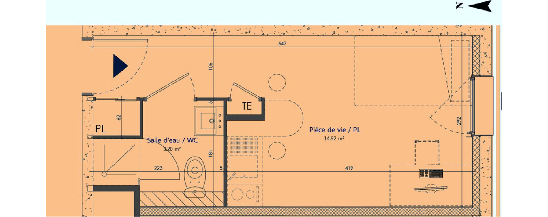 Appartement T1 de 18,12 m2 &agrave; Sotteville-L&egrave;s-Rouen Centre