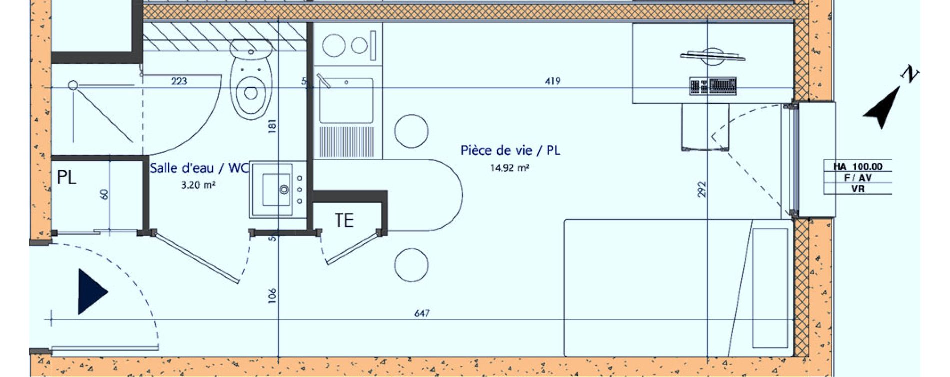 Appartement T1 de 18,12 m2 &agrave; Sotteville-L&egrave;s-Rouen Centre