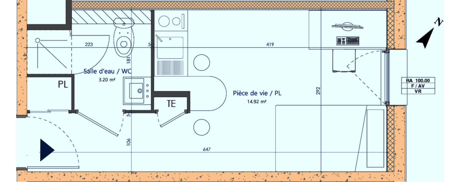 Appartement T1 de 18,12 m2 &agrave; Sotteville-L&egrave;s-Rouen Centre