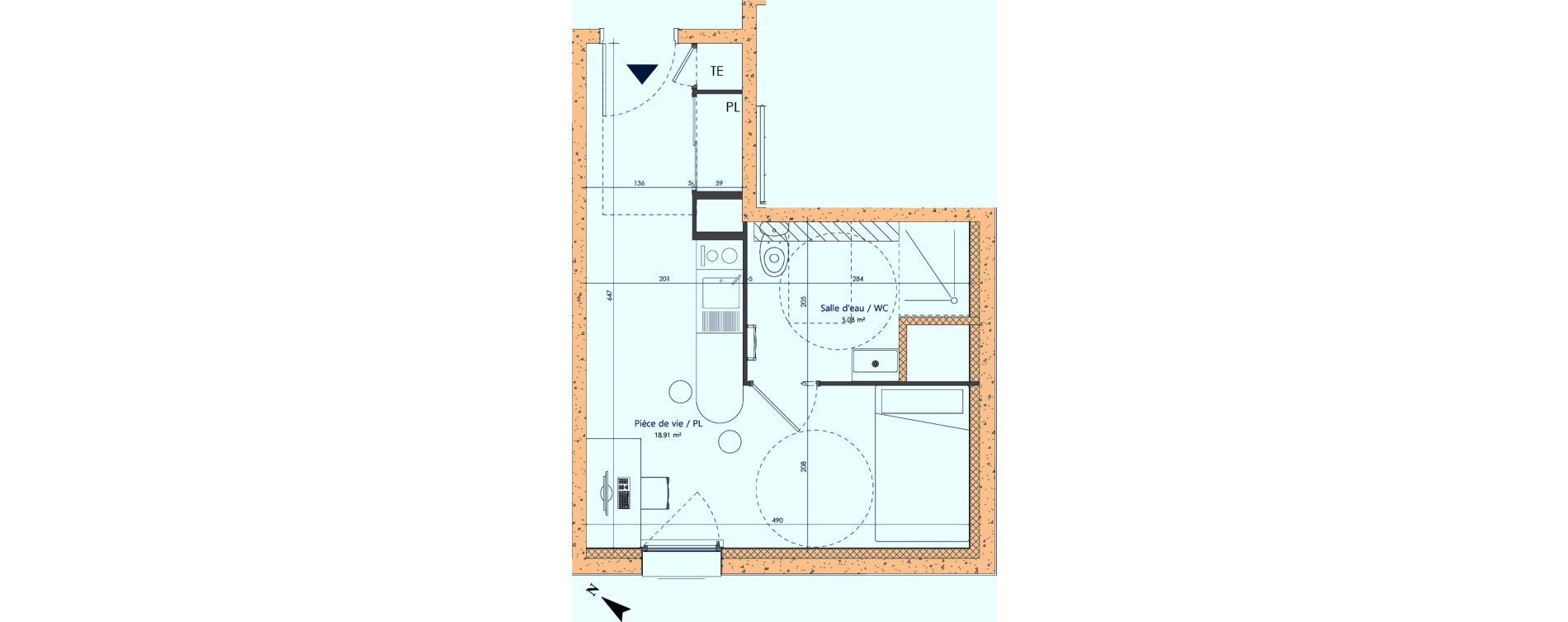 Appartement T1 de 23,99 m2 &agrave; Sotteville-L&egrave;s-Rouen Centre