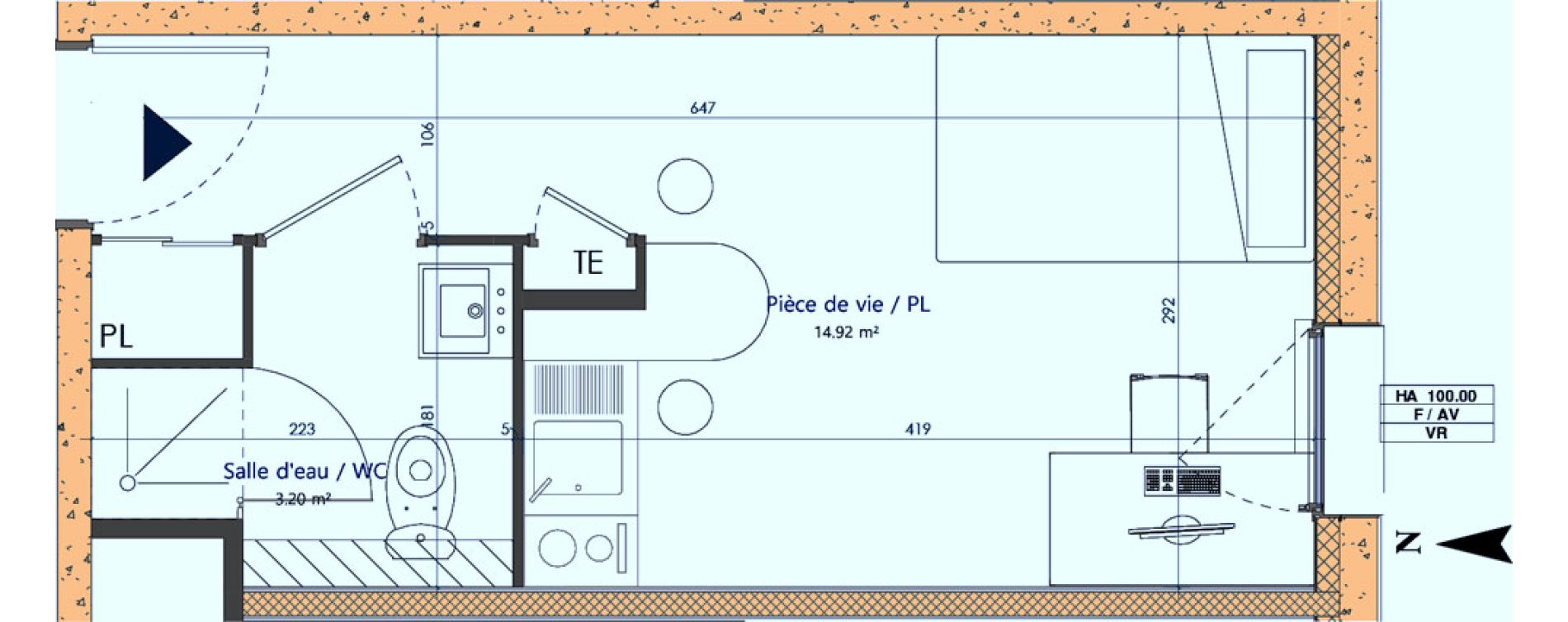 Appartement T1 de 18,12 m2 &agrave; Sotteville-L&egrave;s-Rouen Centre