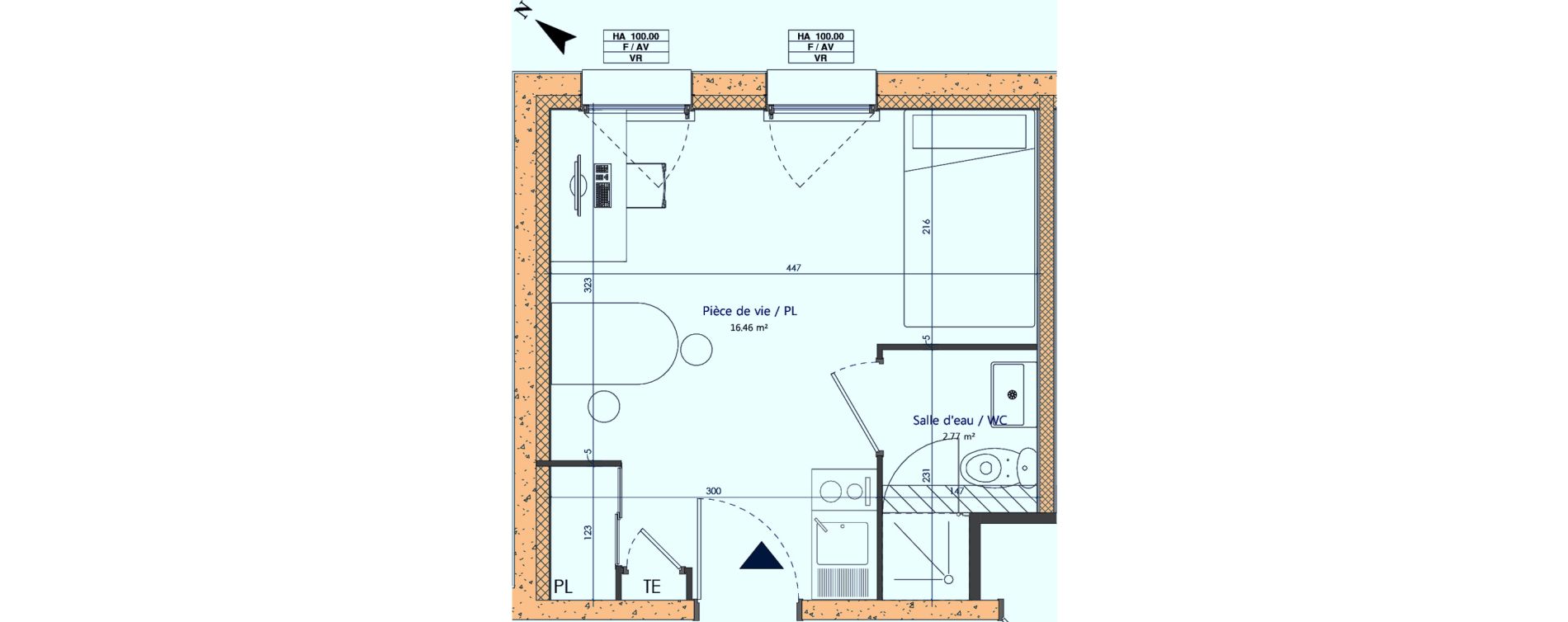 Appartement T1 de 19,23 m2 &agrave; Sotteville-L&egrave;s-Rouen Centre