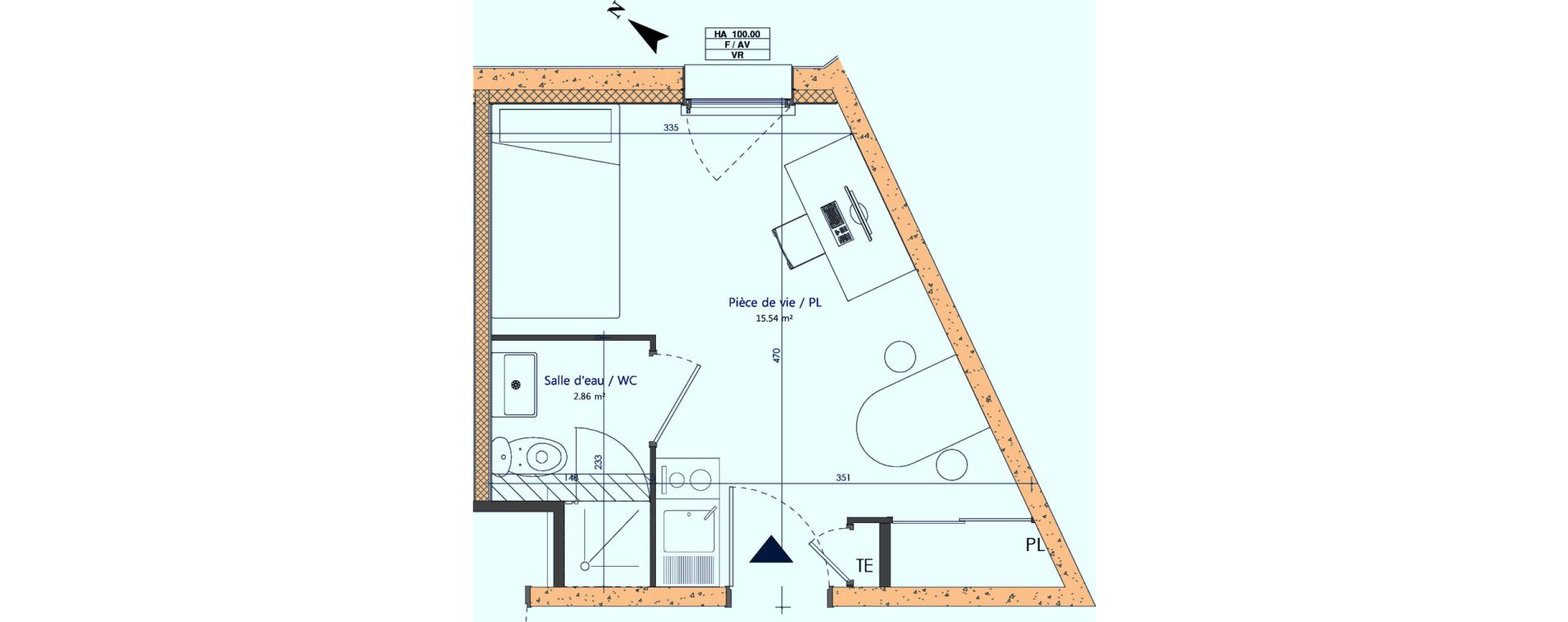 Appartement T1 de 18,04 m2 &agrave; Sotteville-L&egrave;s-Rouen Centre