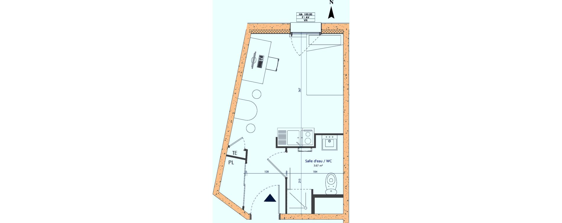 Appartement T1 de 19,50 m2 &agrave; Sotteville-L&egrave;s-Rouen Centre