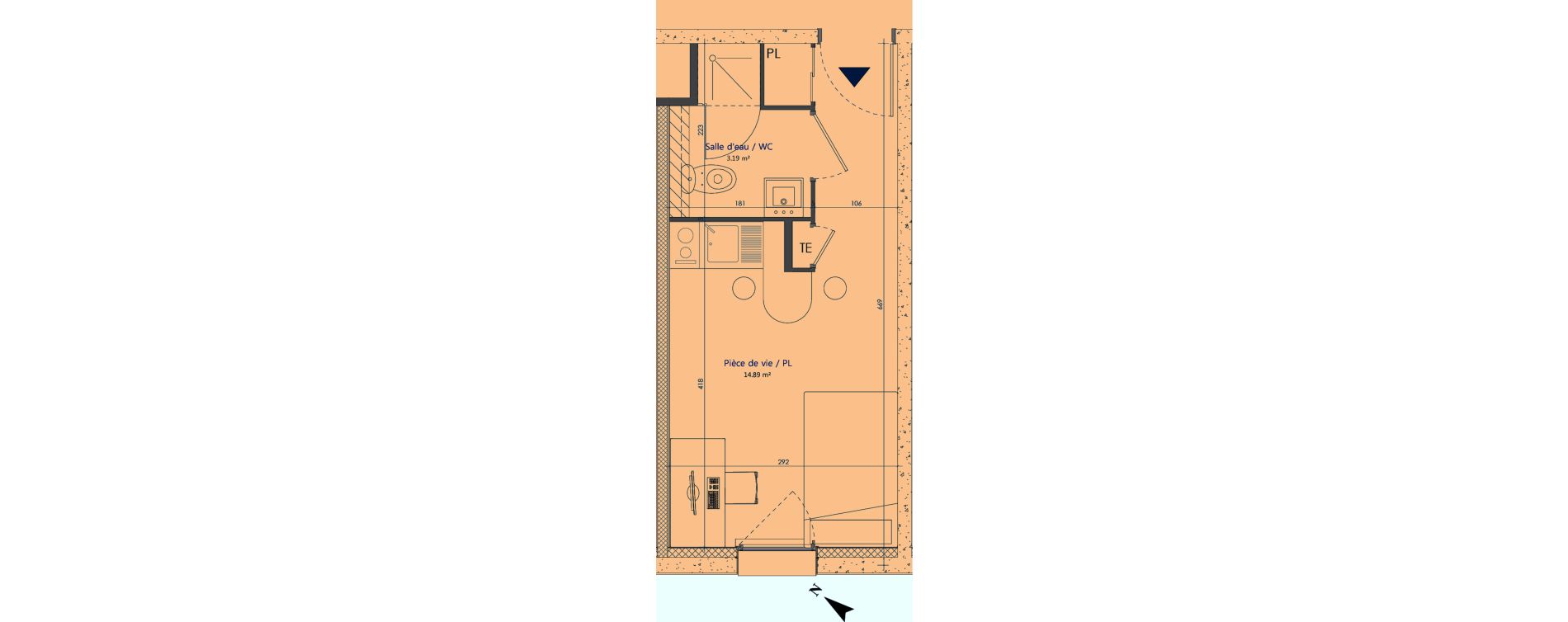 Appartement T1 de 18,08 m2 &agrave; Sotteville-L&egrave;s-Rouen Centre