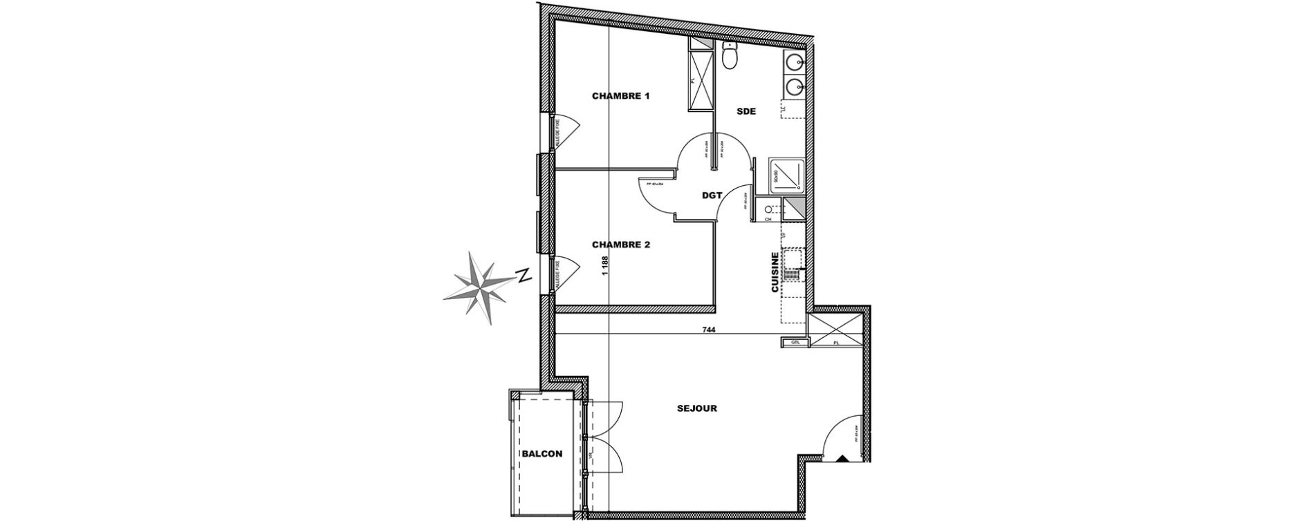 Appartement T3 de 69,52 m2 &agrave; Angoulins Centre