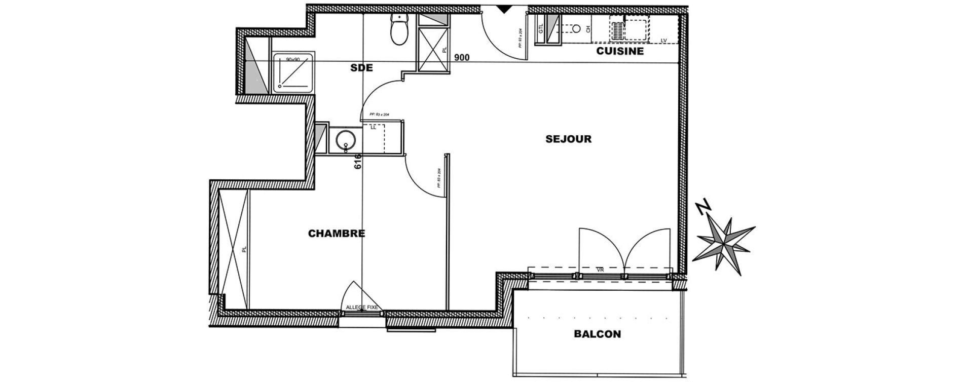 Appartement T2 de 48,38 m2 &agrave; Angoulins Centre