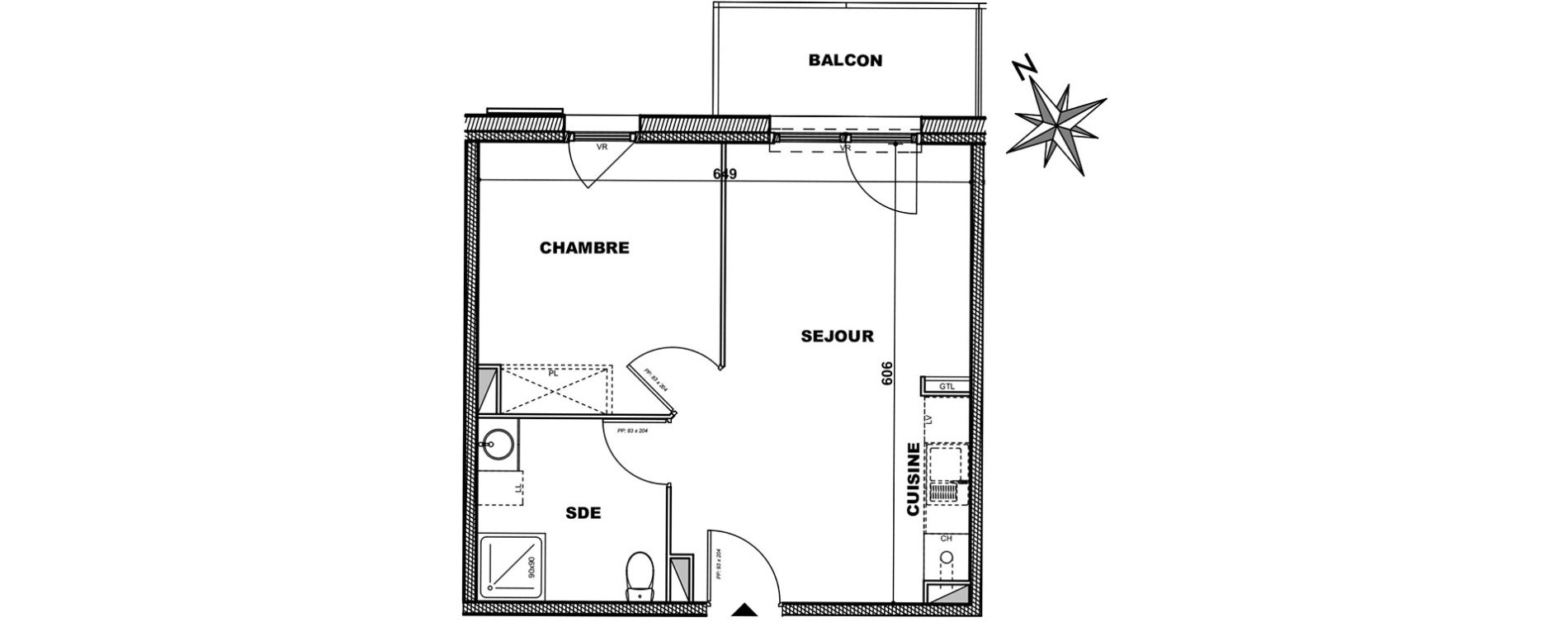 Appartement T2 de 38,52 m2 &agrave; Angoulins Centre