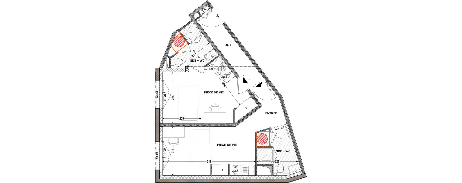 Appartement T2 de 43,92 m2 &agrave; Aytr&eacute; Centre